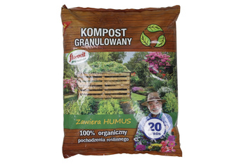 FLOROVIT – PRO NATURA KOMPOST GRANULOWANY ORGANICZNY Z HUMUSEM 20 L