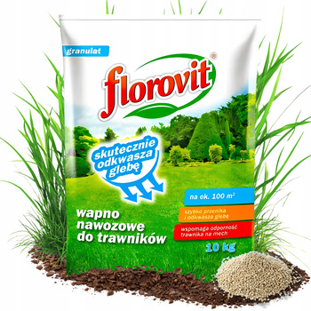 FLOROVIT – WAPNO GRANULOWANE DO TRAWNIKÓW ODKWASZAJĄCE ZWALCZAJĄCE MECH 10 KG