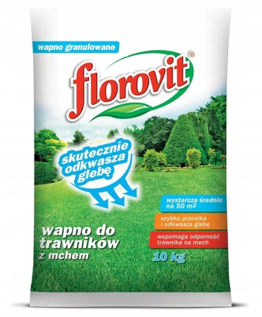 FLOROVIT – WAPNO GRANULOWANE DO TRAWNIKÓW ODKWASZAJĄCE ZWALCZAJĄCE MECH 10 KG
