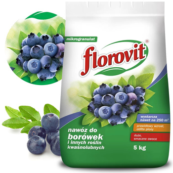 FLOROVIT – WIELOSKŁADNIKOWY NAWÓZ DO BORÓWEK I ROŚLIN KWAŚNOLUBNYCH 5 KG